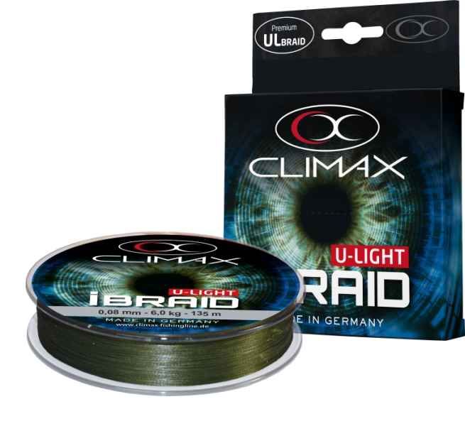 Pletená šňůra Climax iBraid U-Light Oliva 135m 0,08mm / 6kg