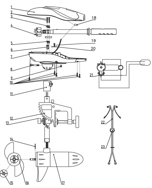 Lodní elektromotor Rhino VX - náhradní díl 44 9925615 - Lodný elektromotor Rhino VX - náhradný diel