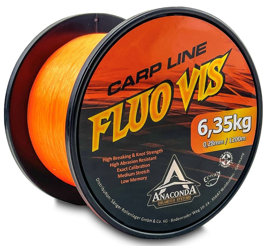 Anaconda vlasec Fluo Vis 0,28 mm 1200 m oranžová Saenger