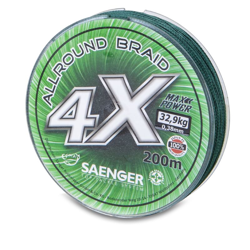 Saenger šňůra 4 X Allround Braid 200 m 0,15 mm zelená