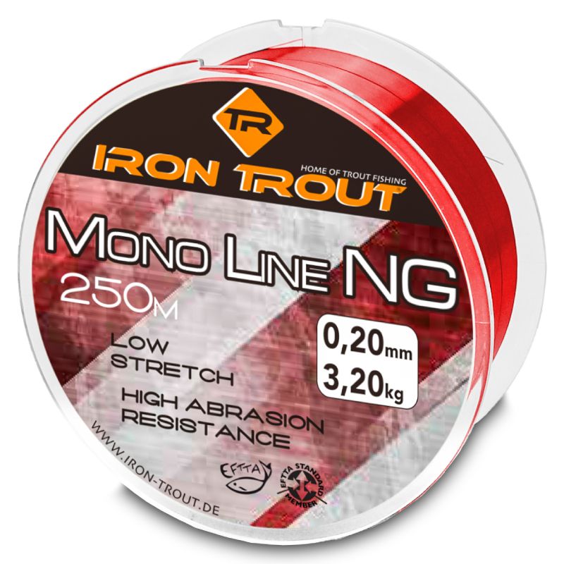 Iron Trout vlasec Mono NG 250 m 0,16 mm, červená Saenger