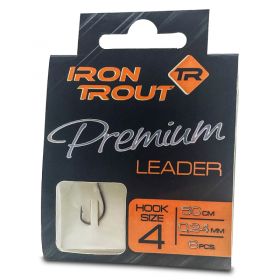 Iron trout návazec Premium Leader 50cm/0,24mm, vel.4, 6ks