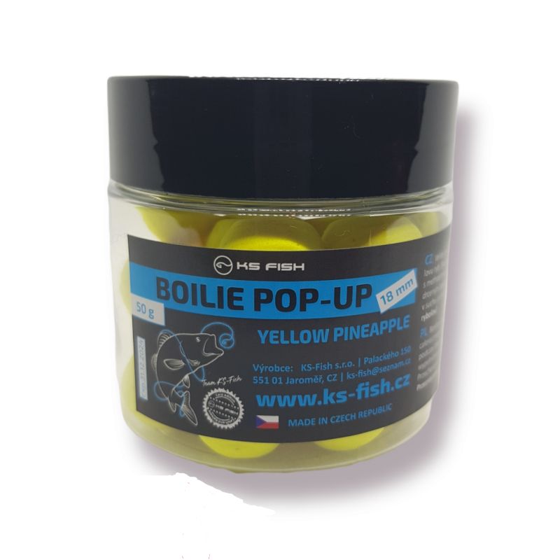 KS Fish Boilie Pop-up 18mm yellow pineapple KS-fish