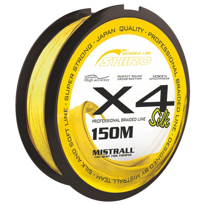 Mistrall šňůra Shiro braided line X4 0,10mm 150m fluo