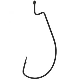 Mistrall offsetový háček Wide worm s očkem 6 black nickel 10ks