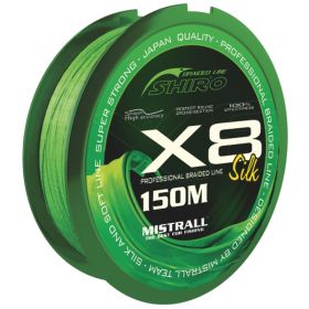 Mistrall pletená šňůra Shiro Silk X8 0,25mm 150m zelená