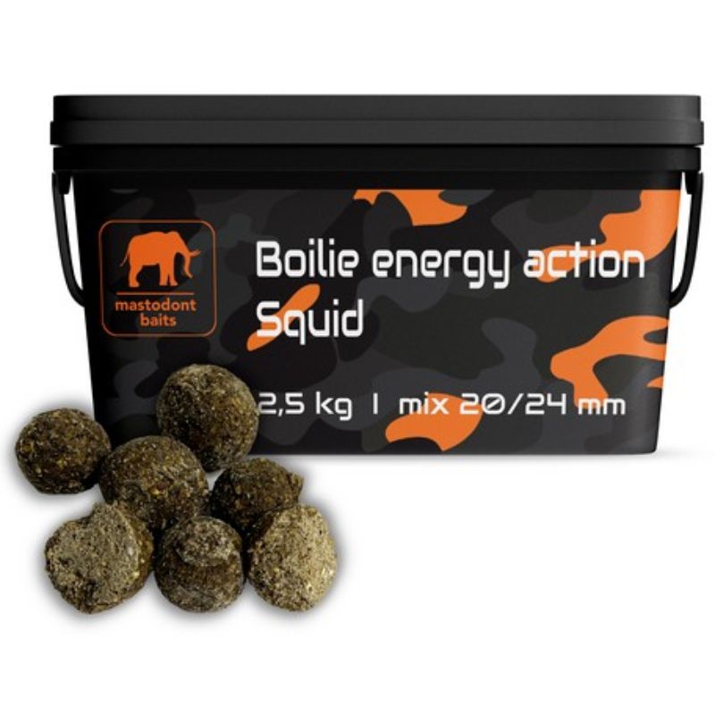 Mastodont Baits Boilie energy action Squid mix 2,5 kg 20/24mm Mastodont Baits s.r.o.