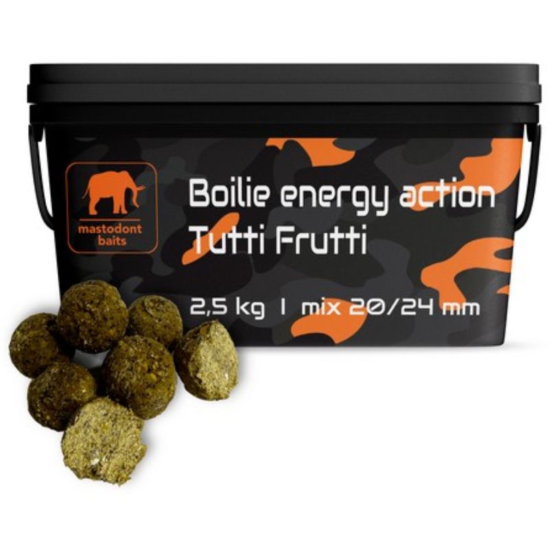 Mastodont baits Boilie energy action Tutti Frutti mix 2,5 kg 20/24mm Mastodont Baits s.r.o.