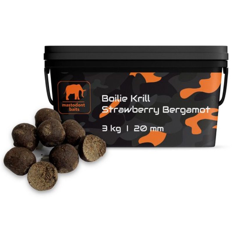 Mastodont Baits Boilies Krill Strawberry Bergamot 3 kg 20 mm Mastodont Baits s.r.o.