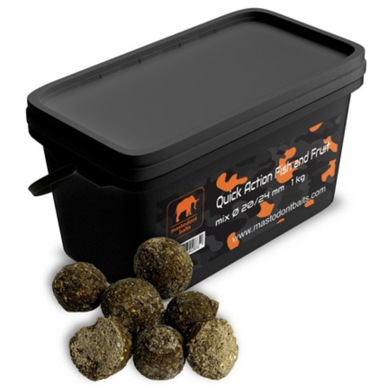 Mastodont Baits boilies quick action Fish and Fruit mix 1 kg 20/24 mm Mastodont Baits s.r.o.