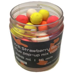 Mastodont Baits Fluo Pop-Up Boilies Krill Strawberry Bergamot 16mm 200ml