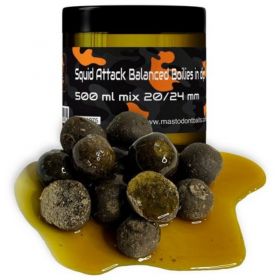 Mastodont Baits Squid Attack Balanced Boilies in dip 500ml mix 20/24mm Mastodont Baits s.r.o.