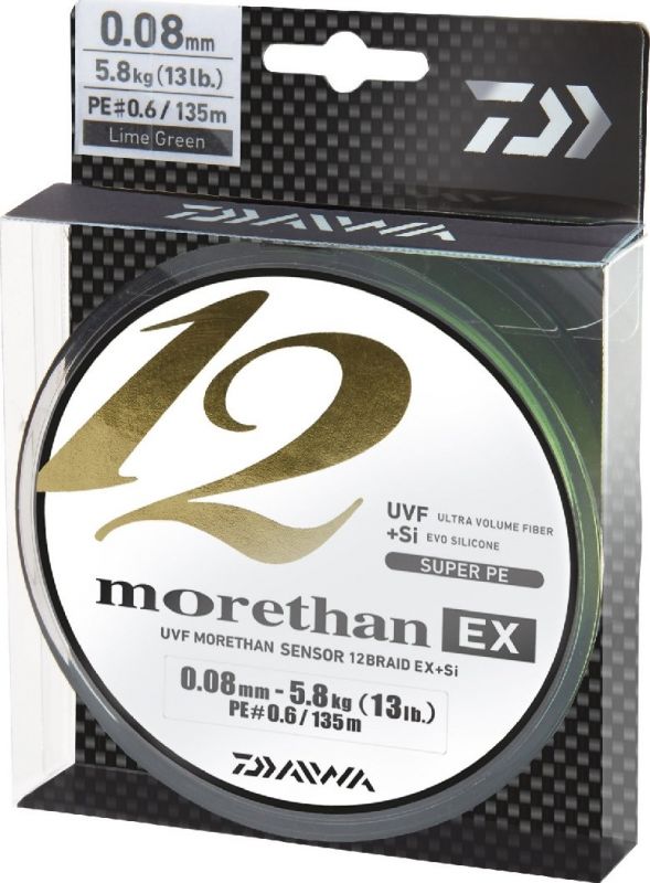 Daiwa Morethan 12 Braid EX+SI Lime Green 0,10 mm/135 m