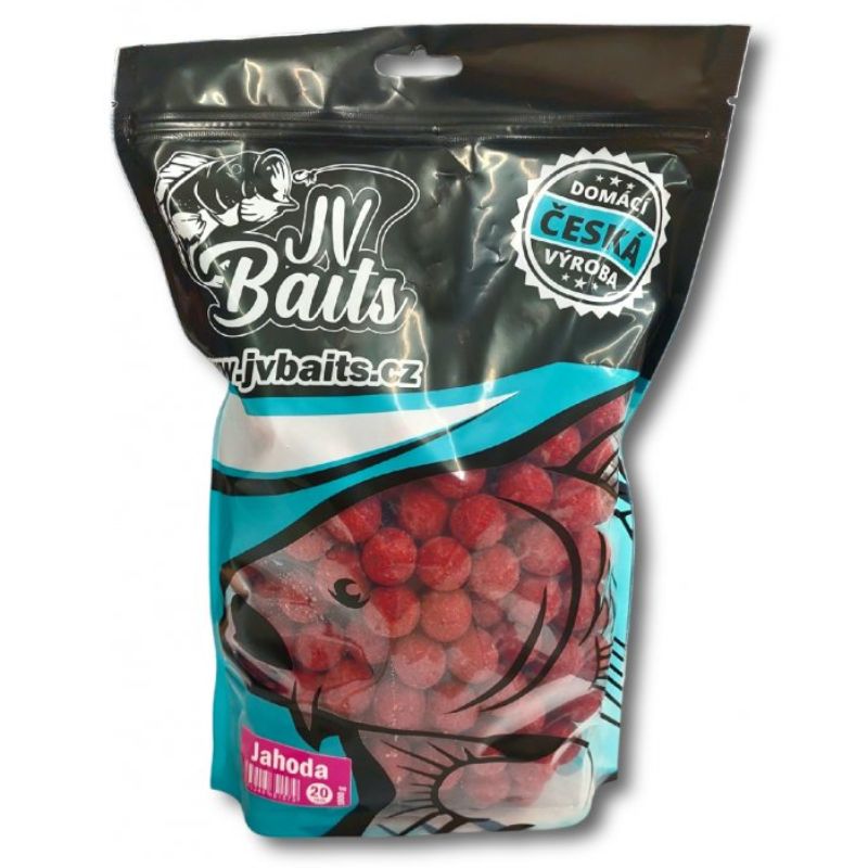 JV Baits boilies jahoda 1kg 20mm