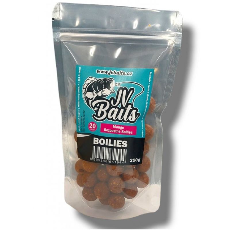 JV Baits rozpustné boilies mango 250g 20mm