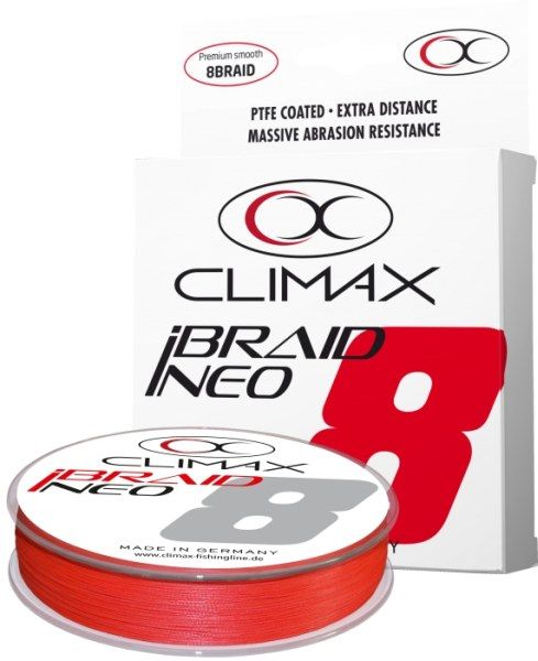 Přívlačová šňůra Climax iBraid NEO fluo-red 135m/0,14mm / 10,1kg