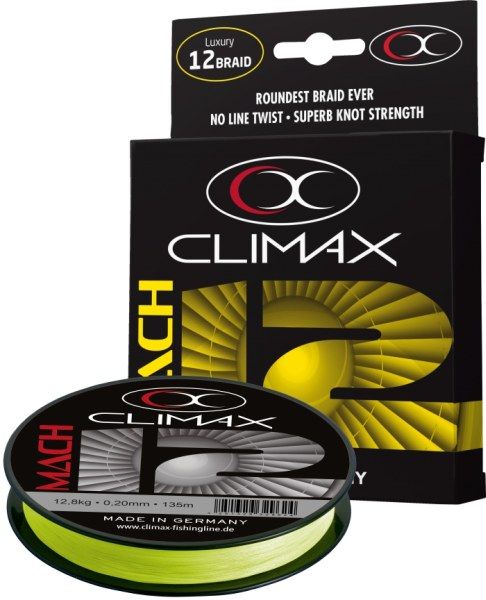 Přívlačová šňůra Climax Mach 12 fluo-yellow 135m/0,13mm/7,1kg