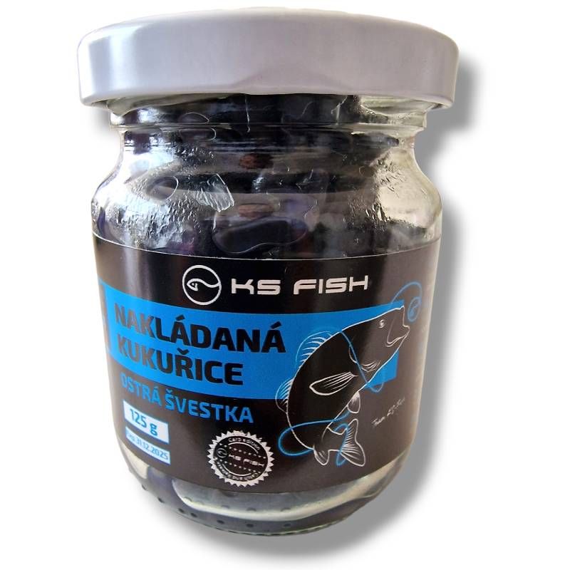 Nakládaná kukuřice 125g ostrá švestka KS-fish