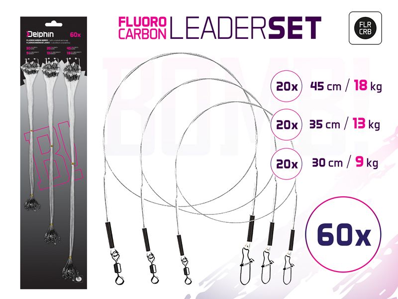 Set fluorokarb. laniek BOMB! S obratl. a karab. DELPHIN