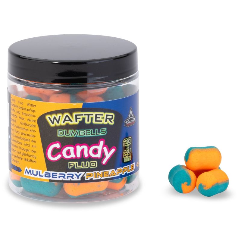 Anaconda wafter dumbells Candy fluo pineapple-mulberry 20x24mm 90g Saenger