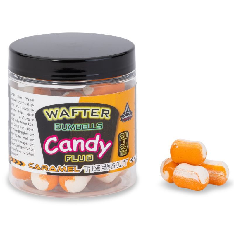 Anaconda wafter dumbells Candy fluo tigernut-caramel 20x24mm 90g Saenger