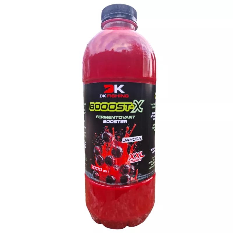 DK FISHING fermentovaný booster BOOOST-X jahoda 1 litr