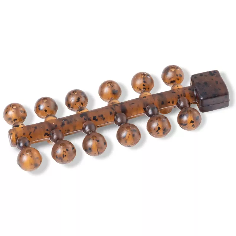 Anaconda korálky Jungle Tapered Holes Beads Jungle hnědá průměr 6mm 24ks Saenger
