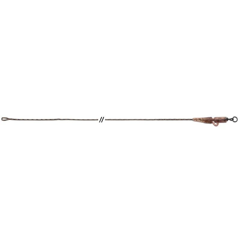 Anaconda olověnka Jungle Flexi Ring Swivel Safety Clip Leadcore Leaders 40lb 80cm 3ks hnědá Saenger