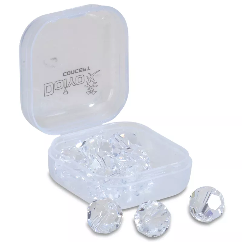 Doiyo broušené skleněné korálky Clear 8mm 12ks Saenger