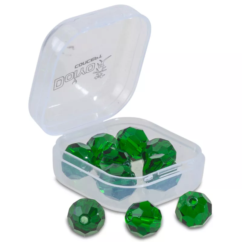 Doiyo broušené skleněné korálky Green 10mm 10ks Saenger