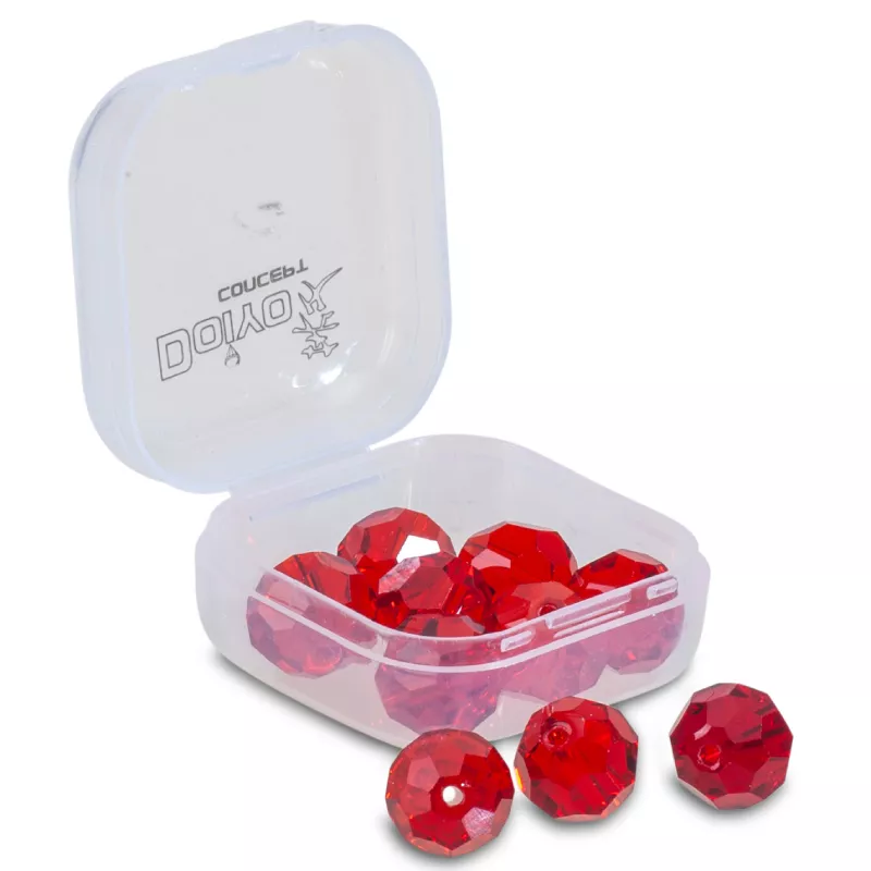 Doiyo broušené skleněné korálky Red 8mm 12ks Saenger