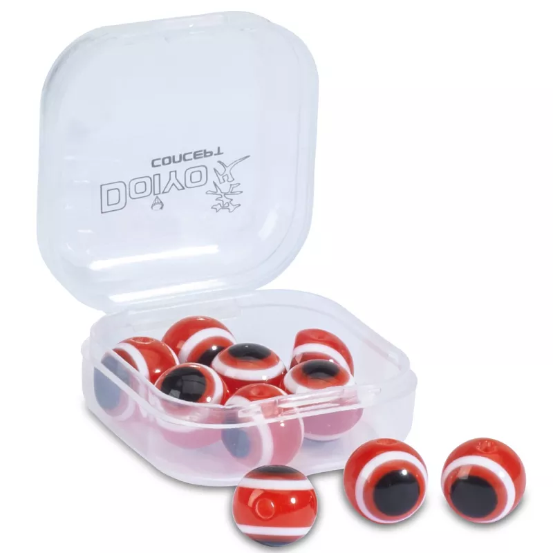 Doiyo skleněné korálky s okem Red 10mm 10ks Saenger