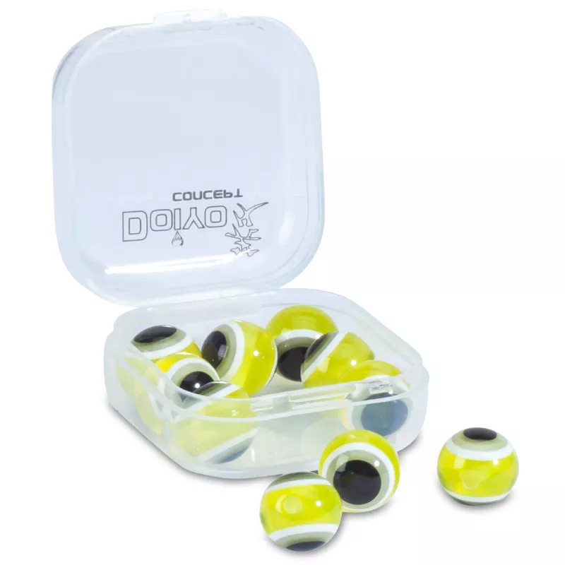 Doiyo skleněné korálky s okem Yellow 10mm 10ks Saenger