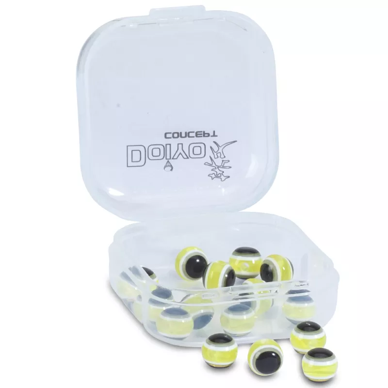 Doiyo skleněné korálky s okem Yellow 6mm 15ks Saenger