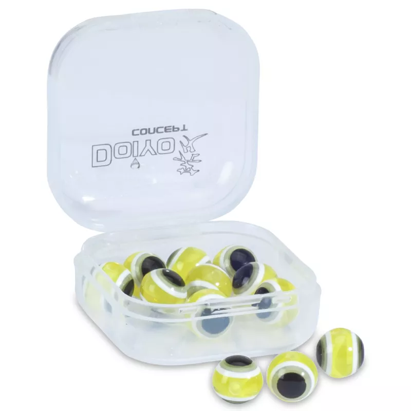 Doiyo skleněné korálky s okem Yellow 8mm 12ks Saenger