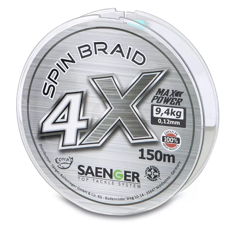 Saenger šňůra 4 X Spin Braid 150 m/ 0,16mm Saenger šňůra 4 X Spin Braid 150 m/ 0,16mm