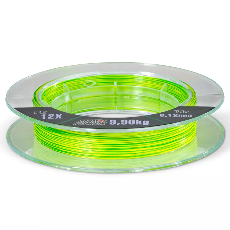 Saenger šňůra Hi-Vis Tiger Braid 12X 0,20mm 17,3kg 150m Yellow Green