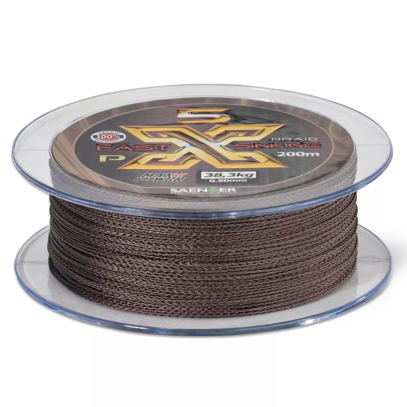 Saenger šňůra PX5 Fast Sinking Braid 0,15mm 10,3kg 200m Brown