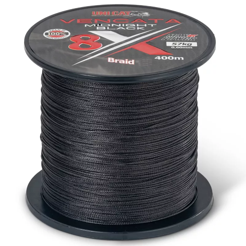 Uni Cat šňůra Vencata Midnight Black 8X 400m 0,50mm 48kg Saenger