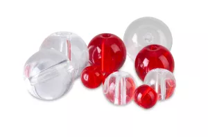 PFS červené korálky - Round Glass Beads  Velikost 4 mm, 25ks/bal
