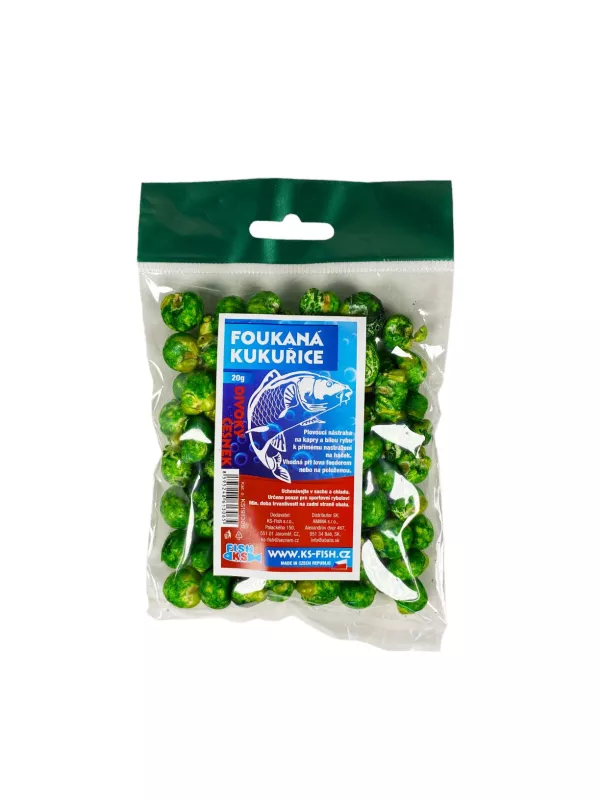 KS Fish foukaná kukuřice 20g, divoký česnek KS-fish