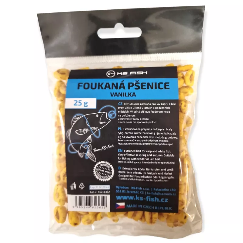 KS Fish foukaná pšenice 25g vanilka KS-fish