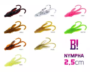 Umelá nástraha BOMB! Nympha / 10ks | 2,5cm/FRUITY, 2,5cm/NEON, 2,5cm/PEARL, 2,5cm/REACTOR