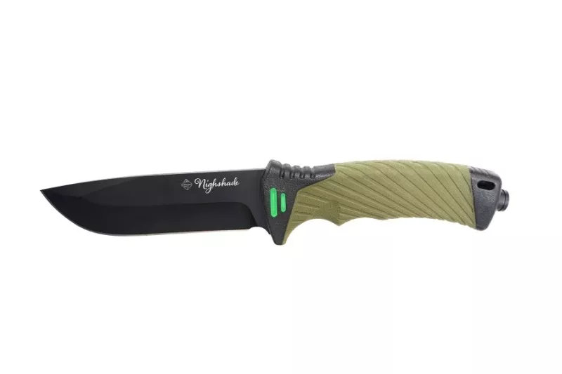 Nůž Nighshade olivový s pouzdrem 25cm + podpalovač