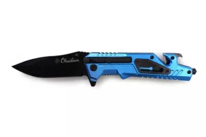 Nůž skládací Obsidian modrý 22cm + podpalovač