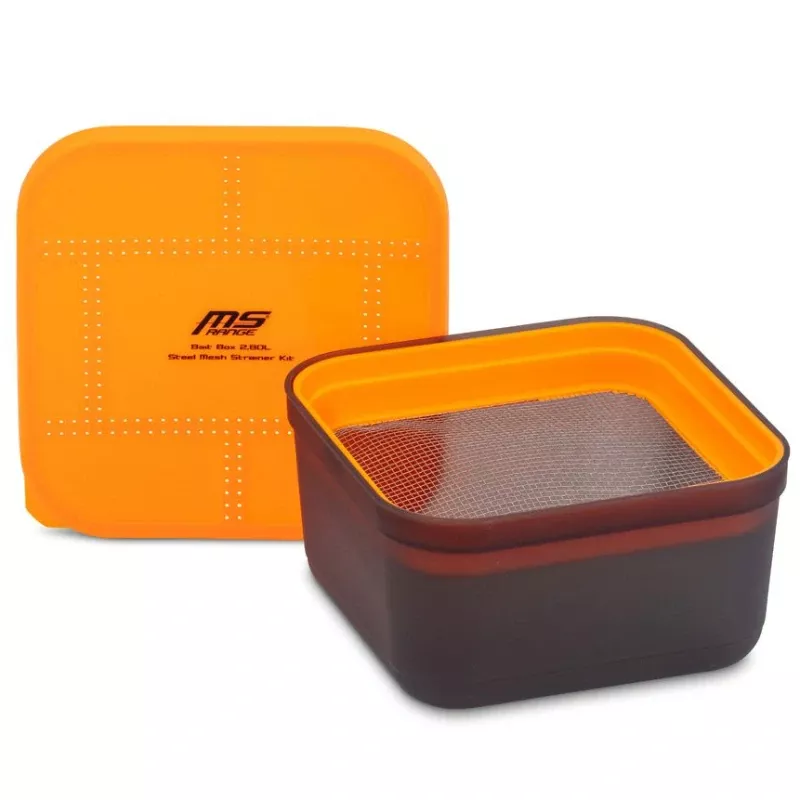MS Range box na nástrahy Bait Box 2,8 l + ocelové síto 2mm