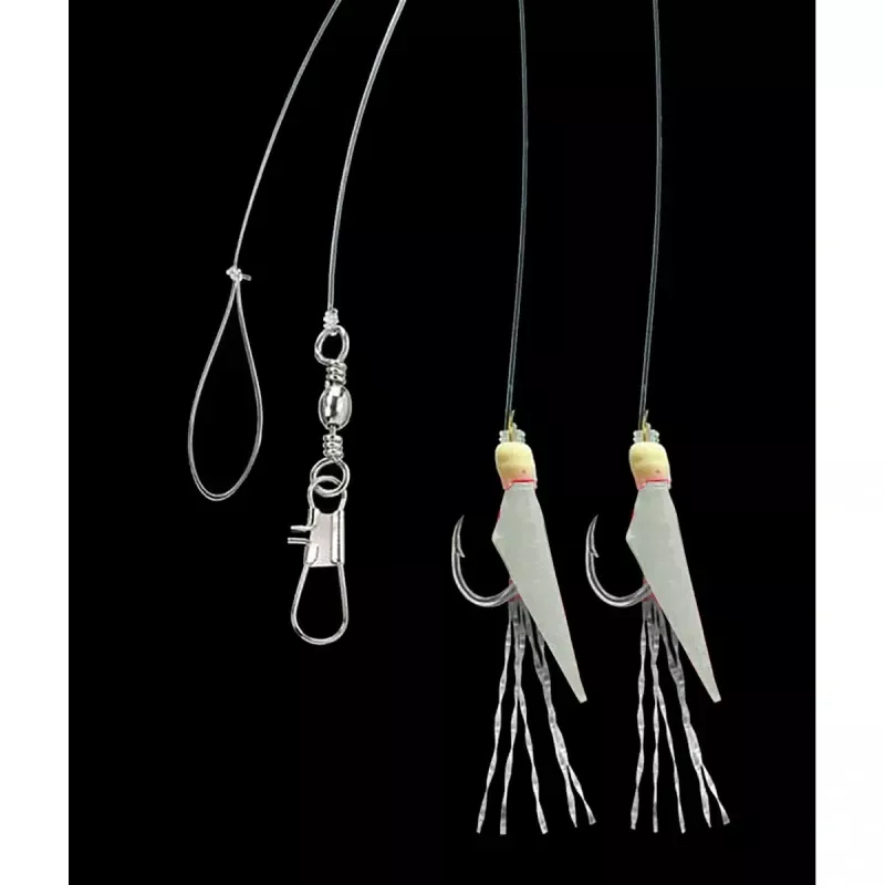 Aquantic návazec Real Skin Leader Rig 2 háčky velikost 4 délka 150cm natural Saenger