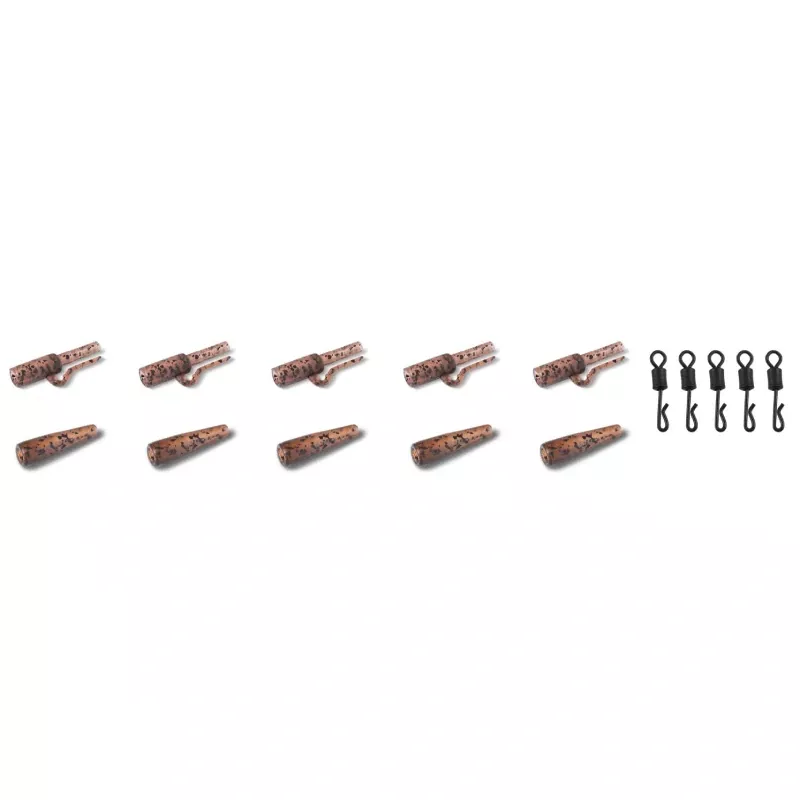 Anaconda klip Jungle Quick Change Safety Lead Clip Jungle hnědá 5 setů