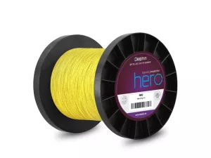 Delphin HERO 8 / fluo žltá | 0,20mm 14,1kg 1000m, 0,30mm 21,4kg 1000m, 0,35mm 23,6kg 1000m, 0,40mm 26,4kg 1000m