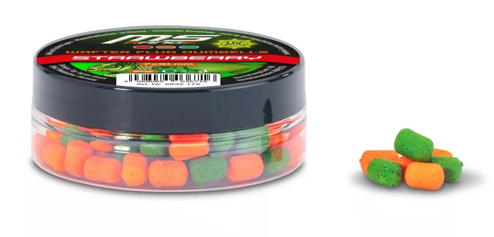 MS Range wafters Fluo Dumbells 7x10mm 20g Strawberry
